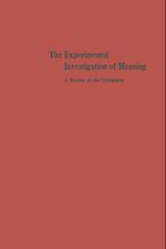 The Experimental Investigation of Meaning