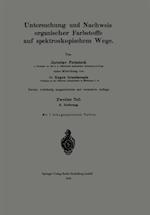 Untersuchung und Nachweis organischer Farbstoffe auf spektroskopischem Wege