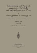 Untersuchung und Nachweis Organischer Farbstoffe auf Spektroskopischem Wege