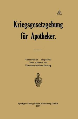 Kriegsgesetzgebung für Apotheker