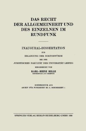 Das Recht der Allgemeinheit und des Einzelnen im Rundfunk