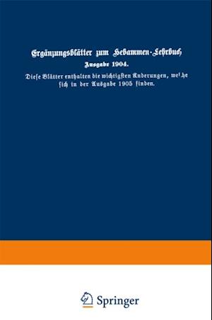 Ergänzungsblätter zum Hebammen-Lehrbuch, Ausgabe 1904