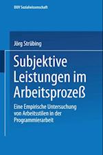 Subjektive Leistungen im Arbeitsprozeß