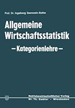 Allgemeine Wirtschaftsstatistik — Kategorienlehre —