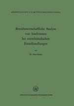 Betriebswirtschaftliche Analyse von Insolvenzen bei mittelständischen Einzelhandlungen