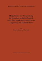 Möglichkeiten zur Ausgestaltung der deutschen amtlichen Statistik unter dem Aspekt einer quantitativen Abgrenzung der Mittelschichten