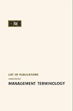 List of Publications Concerning Management Terminology