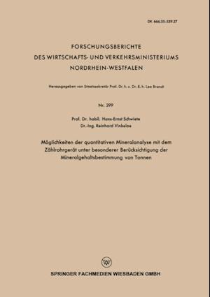 Möglichkeiten der quantitativen Mineralanalyse mit dem Zählrohrgerät unter besonderer Berücksichtigung der Mineralgehaltsbestimmung von Tonnen