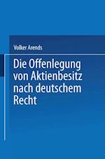 Die Offenlegung von Aktienbesitz nach deutschem Recht