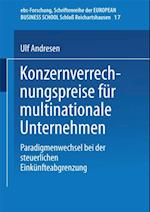 Konzernverrechnungspreise für multinationale Unternehmen