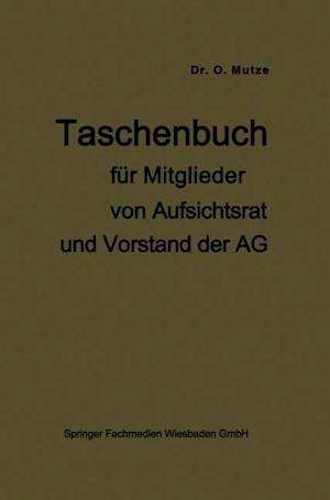 Taschenbuch für Mitglieder von Aufsichtsrat und Vorstand der AG