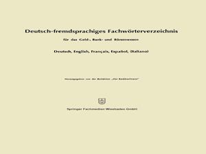 Deutsch-fremdsprachiges Fachwörterverzeichnis für das Geld-, Bank- und Börsenwesen