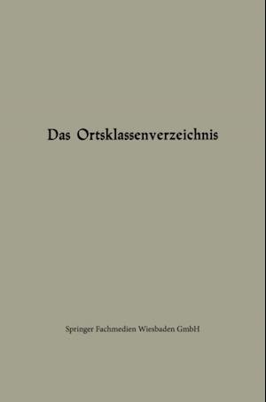 Das Ortsklassenverzeichnis