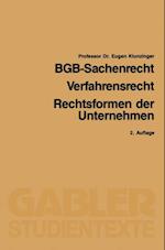 BGB-Sachenrecht / Verfahrensrecht / Rechtsformen der Unternehmen
