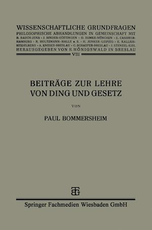 Beiträge zur Lehre von Ding und Gesetz