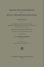 Katalog der Handschriften der Königl. Öffentlichen Bibliothek zu Dresden