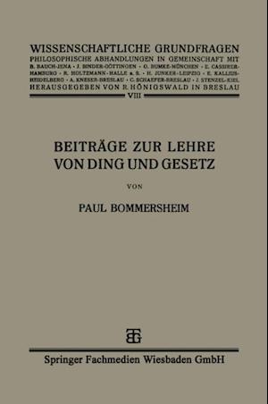 Beiträge zur Lehre von Ding und Gesetz