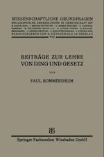 Beiträge zur Lehre von Ding und Gesetz