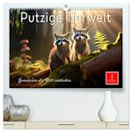 Putzige Tierwelt - gemeinsam die Welt entdecken (Premium, hochwertiger DIN A2 Wandkalender 2024, Kunstdruck in Hochglanz)