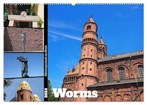 Worms-Nibelungenstadt am Rhein (Wandkalender 2024 DIN A2 quer), CALVENDO Monatskalender