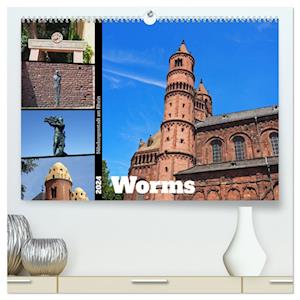 Worms-Nibelungenstadt am Rhein (Premium, hochwertiger DIN A2 Wandkalender 2024, Kunstdruck in Hochglanz)