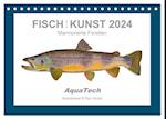 Fisch als Kunst 2024: Marmorierte Forellen (Tischkalender 2024 DIN A5 quer)