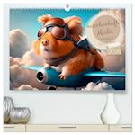 Märchenhafte Merlis - Schweinegeile Illustrationen (Premium, hochwertiger DIN A2 Wandkalender 2024, Kunstdruck in Hochglanz)