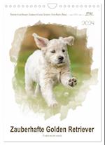 Zauberhafte Golden Retriever (Wandkalender 2024 DIN A4 hoch), CALVENDO Monatskalender