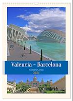 Valencia - Barcelona Terminplaner (Wandkalender 2024 DIN A3 hoch), CALVENDO Monatskalender