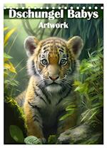 Dschungelbabys - Artwork (Tischkalender 2024 DIN A5 hoch), CALVENDO Monatskalender
