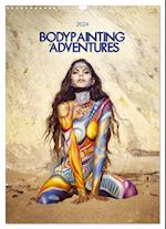 Bodypainting Adventures - Farbe auf nackter Haut (Wandkalender 2024 DIN A3 hoch), CALVENDO Monatskalender
