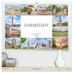 Darmstadt Stadtansichten (hochwertiger Premium Wandkalender 2024 DIN A2 quer), Kunstdruck in Hochglanz