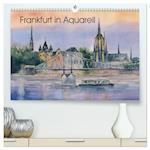 Frankfurt in Aquarell (hochwertiger Premium Wandkalender 2024 DIN A2 quer), Kunstdruck in Hochglanz