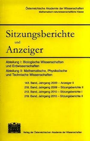 Sitzungsberichte Und Anzeiger Der Mathematisch-Naturwissenschaftlichen Klasse, Jahrgang 2009/2010