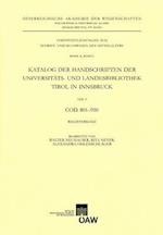 Katalog Der Handschriften Der Universiats- Und Landesbibliothek Tirol in Innsbruck. Teil 9
