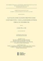 Katalog Der Handschriften Der Universiats- Und Landesbibliothek Tirol in Innsbruck. Teil 10