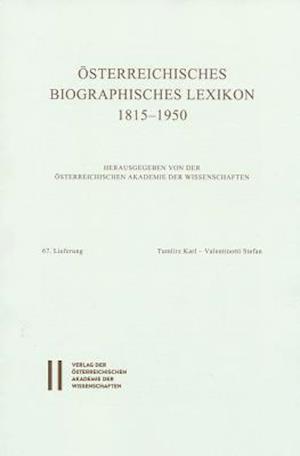 Osterreichisches Biographisches Lexikon 1815-1950 / Osterreichisches Biographisches Lexikon 1815-1950 Lieferung 67