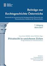 Beitrage Zur Rechtsgeschichte Osterreichs 7. Jahrgang Band 2./2017