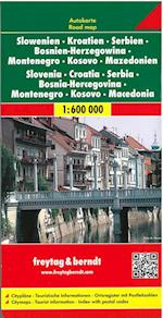 Slovenia - Croatia - Serbia -Bosnia - Hercegovina - Montenegro - Macedonia, Freytag & Berndt Road Map