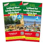 Latvia East & West, Lettland Ost & West, Road & Leisure Map Set