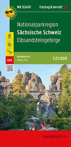 Saxon Switzerland national park region, hiking map 1:25,000