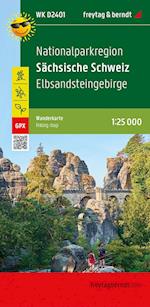 Saxon Switzerland national park region, hiking map 1:25,000