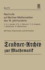 Nachrufe auf Berliner Mathematiker des 19. Jahrhunderts