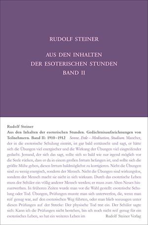 Aus den Inhalten der esoterischen Stunden, Band II: 1910-1912