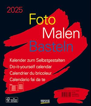 Få Foto-Malen-Basteln Bastelkalender schwarz groß 2025 af som Kalendere bog på flersproget