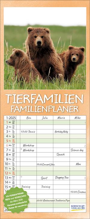 Tierfamilien Familienplaner 2025