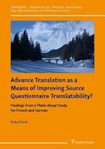 Advance Translation as a Means of Improving Source Questionnaire Translatability?