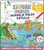 Zauberpapier Wimmel-Mal-Rätselbuch - Bei den Tieren