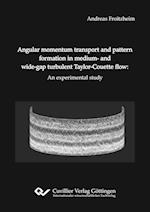 Angular momentum transport and pattern formation in medium- and wide-gap turbulent Taylor-Couette flow