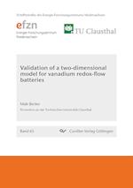 Validation of a two-dimensional model for vanadium redox-flow batteries